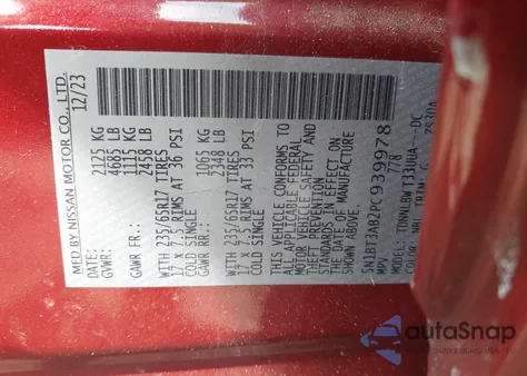 2023 Nissan Rogue S Intelligent Awd из США, поврежденный, VIN 5N1BT3AB2PC939978